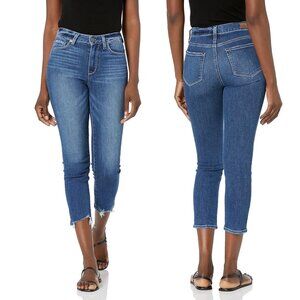 PAIGE Hoxton Slim Crop Chopped Frayed Hem Jeans In Croatia Size 26